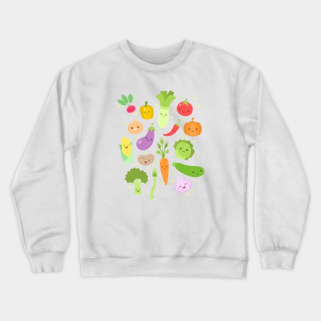 Happy Veggies Crewneck Sweatshirt by sombrasblancas